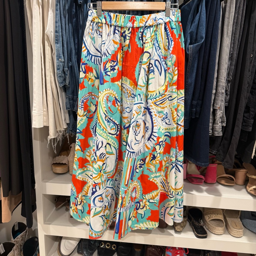 HUNTER BELL Colorful Printed Midi Skirt